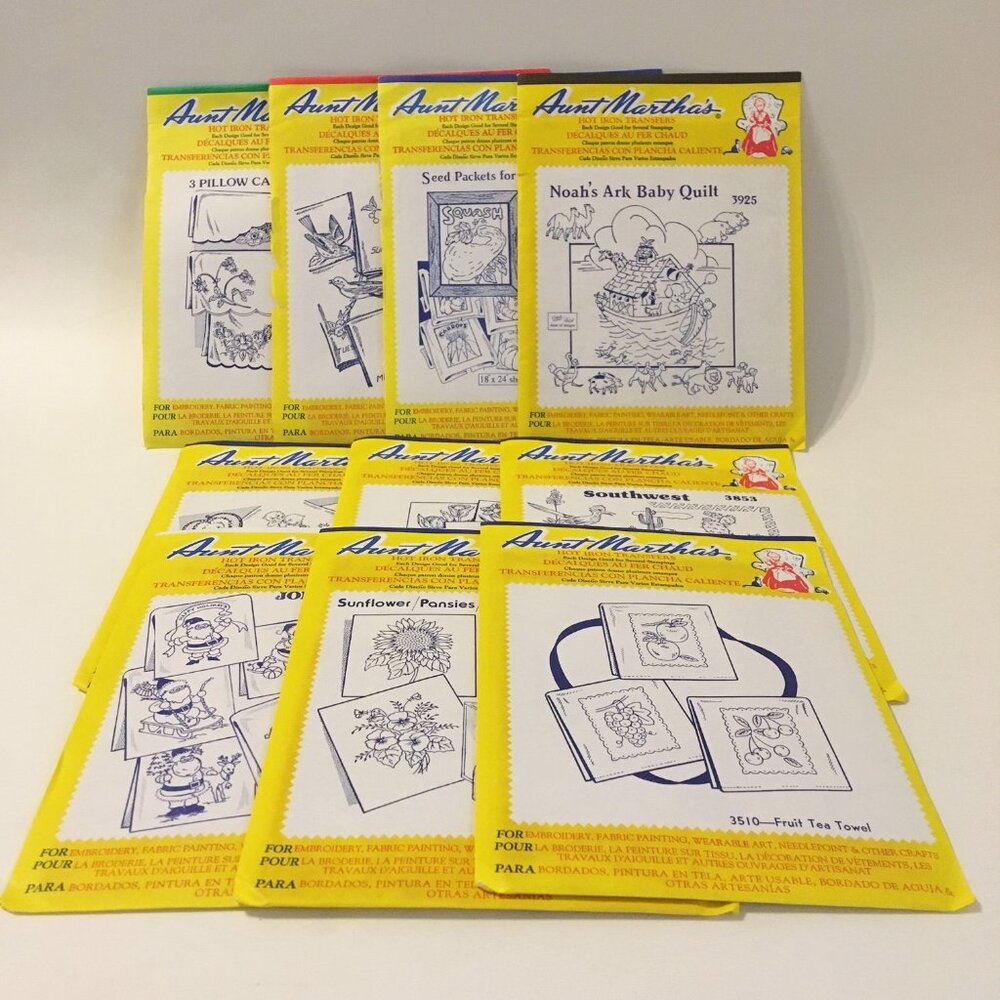 Hot Iron Transfers Aunt Martha's Flowers Kids Birds Southwest Santa Lot Of 10